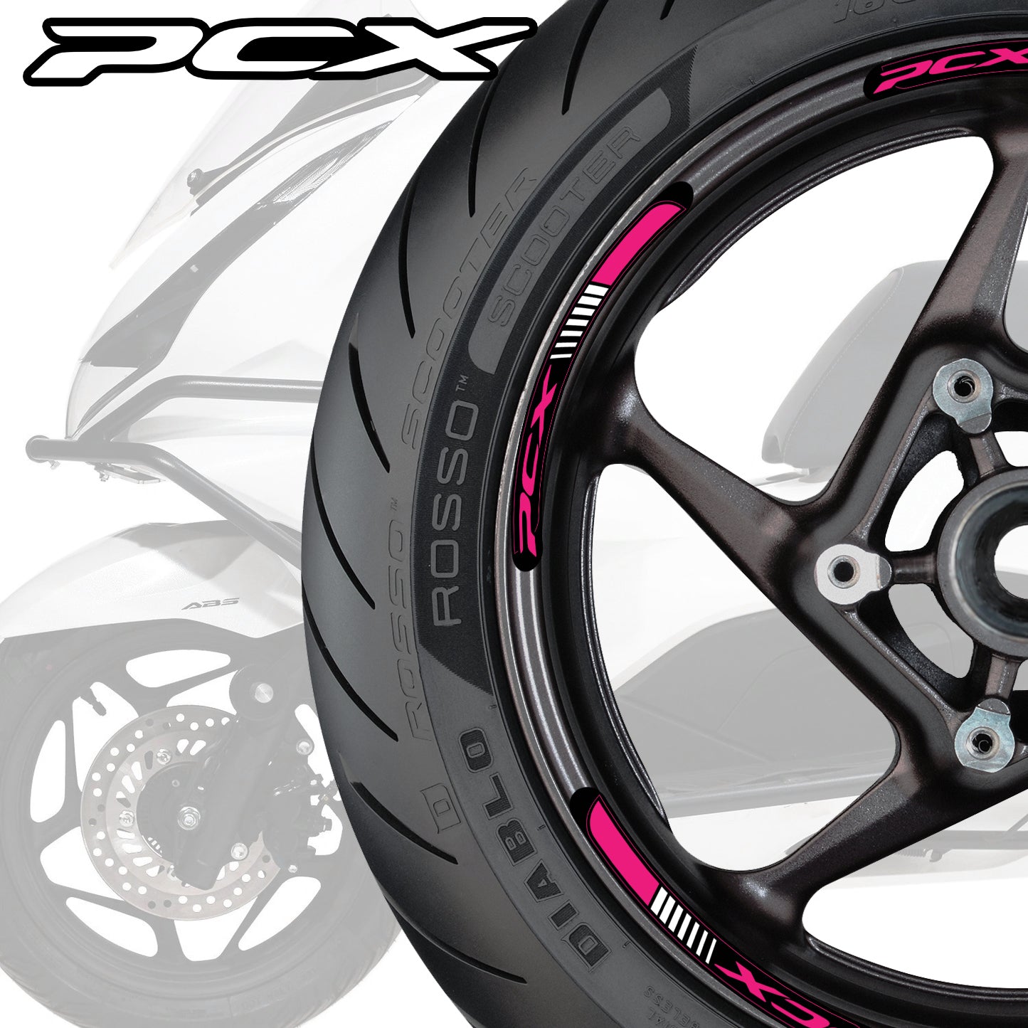 HONDA PCX Scooter Wheel Decals – Rim Inner Stickers
