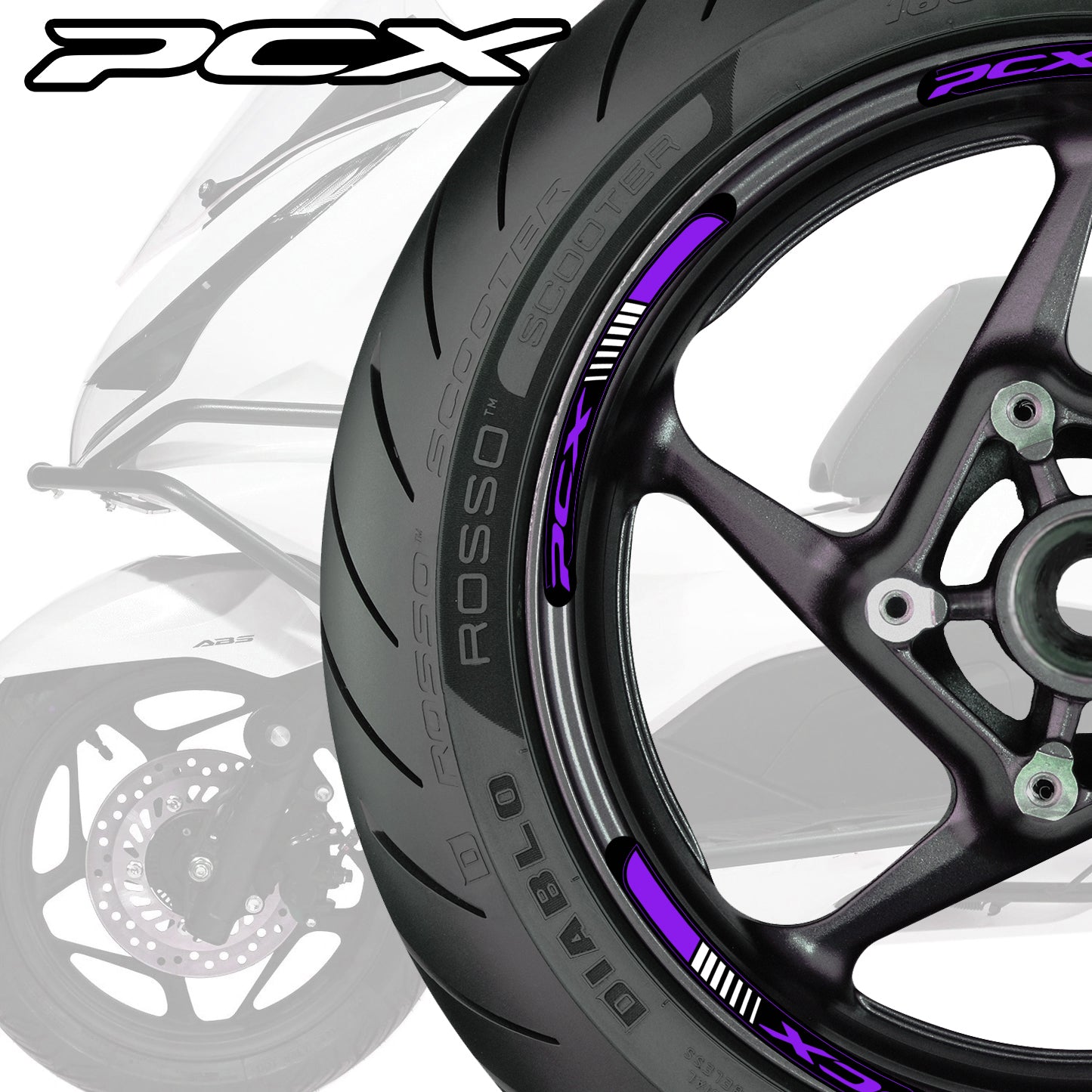 HONDA PCX Scooter Wheel Decals – Rim Inner Stickers