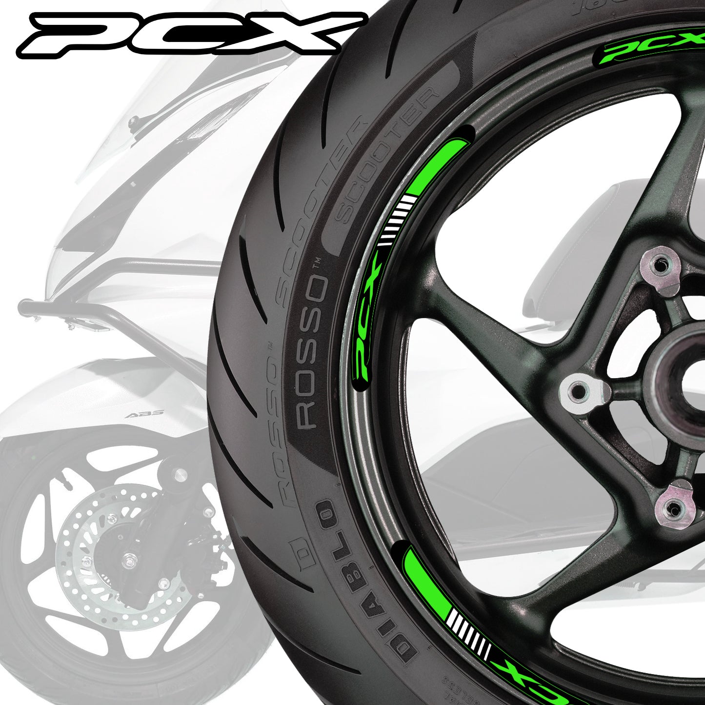 HONDA PCX Scooter Wheel Decals – Rim Inner Stickers