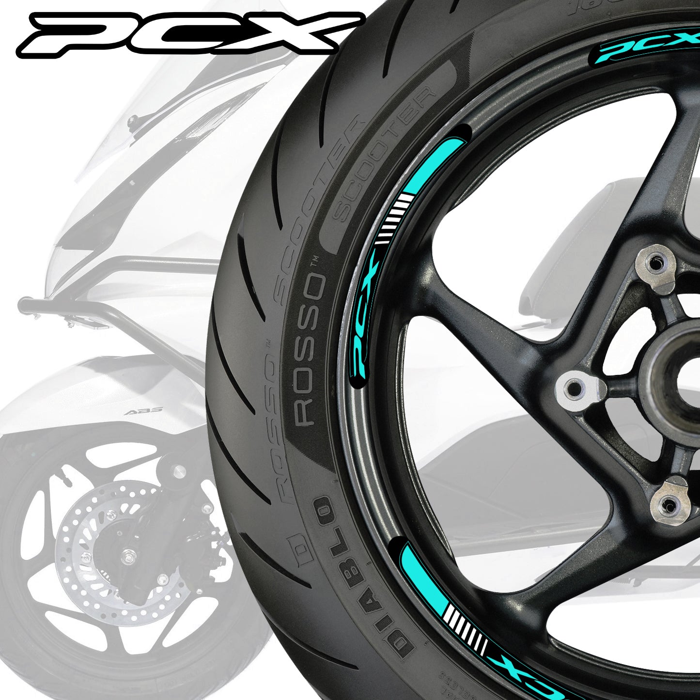 HONDA PCX Scooter Wheel Decals – Rim Inner Stickers