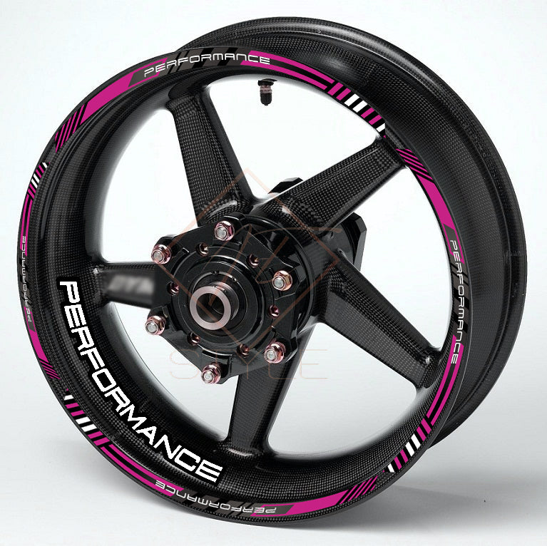 PERFORMANCE Motorcycle Wheel Rim Stickers – Universal Decals Set