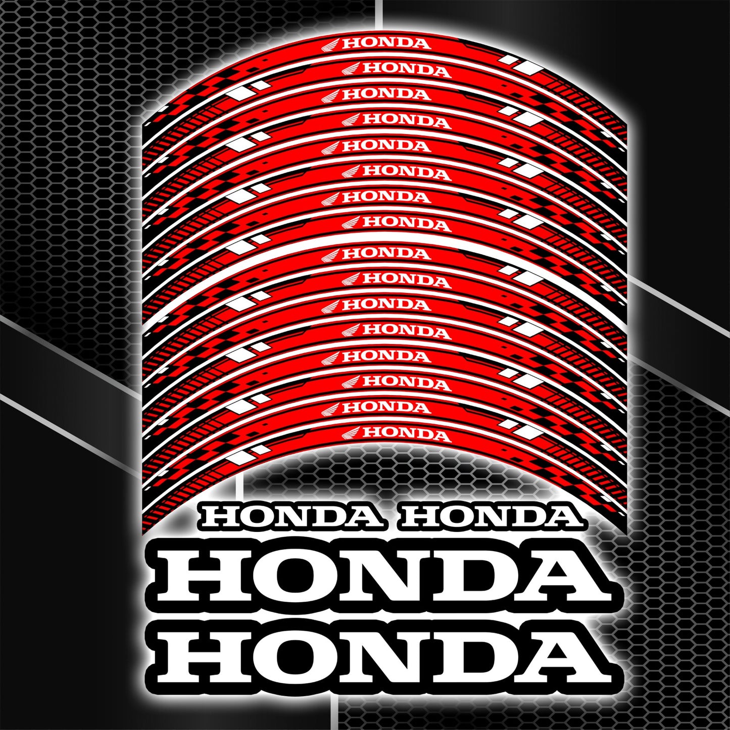 HONDA Motorcycle Wheel Decals – Rim Stickers Kit