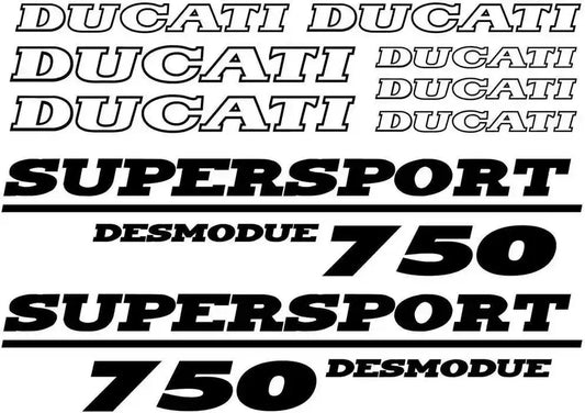 Ducati Supersport Desmodue 750 decals on a white background
