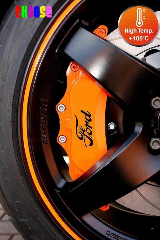 Ford brake caliper stickers, red, 6 pcs., attached to the calipers