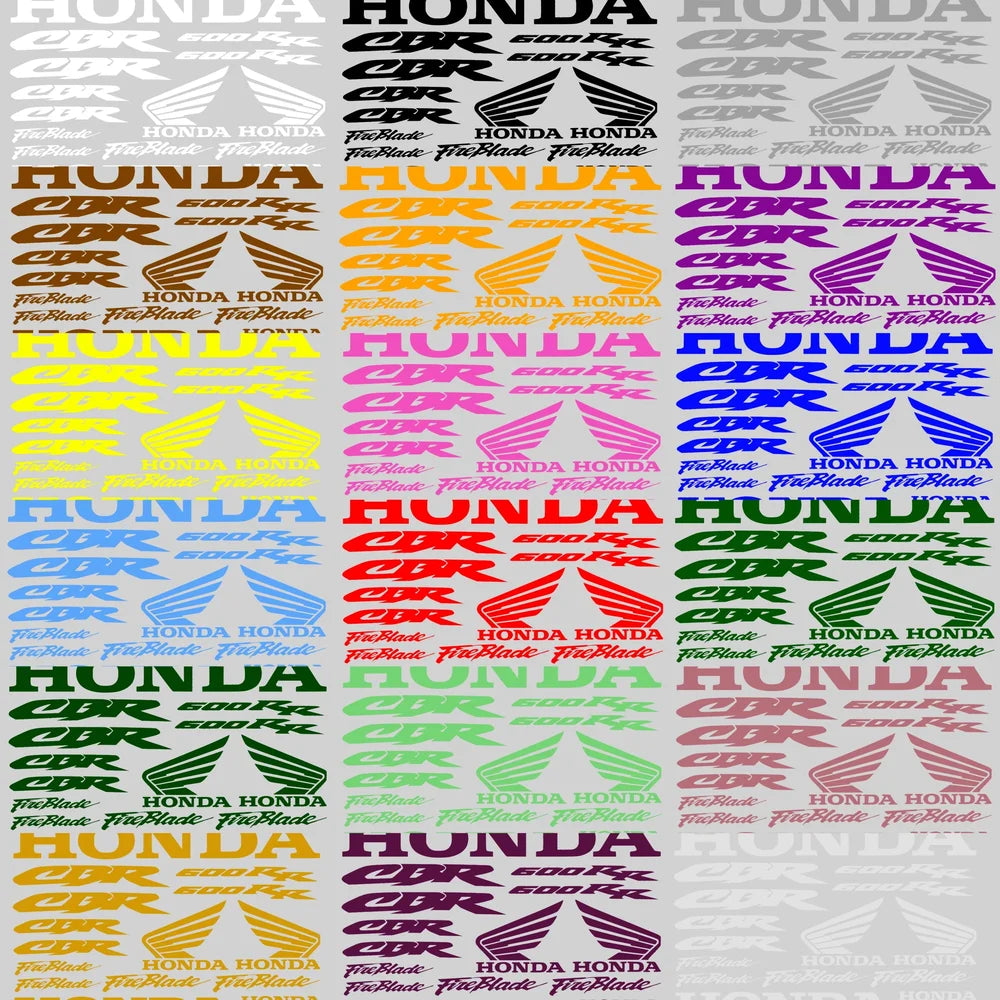 Repeating pattern of Honda logos in various colors on a light gray background