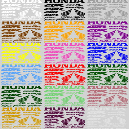 Repeating pattern of Honda logos in various colors on a light gray background