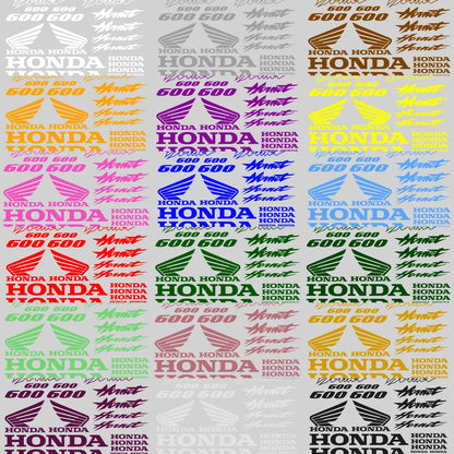 Pattern of Honda logos in various colors on a gray background