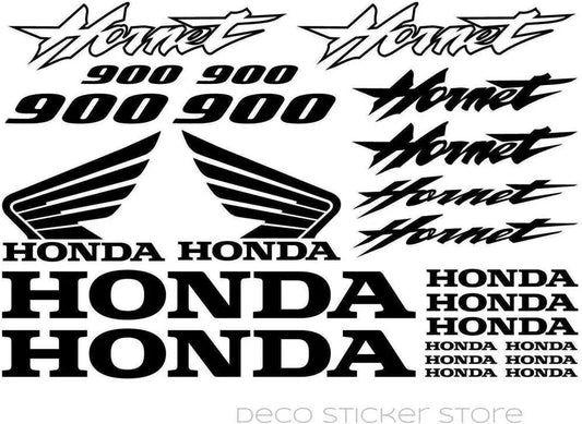 Set of Honda decals including logos and text on a white background