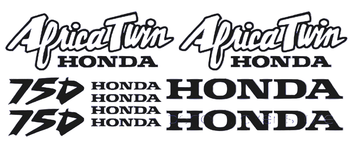 Honda Africa Twin decals with text on a light gray background