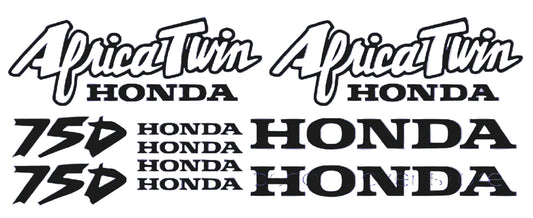Honda Africa Twin decals with text on a light gray background