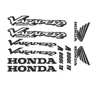 Set of Honda Varadero motorcycle decals on a white background