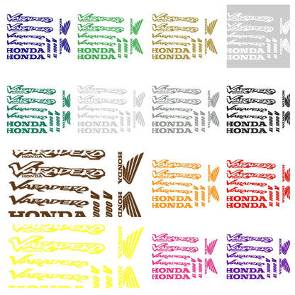 Collection of Honda and Varadero decals in various colors on a white background