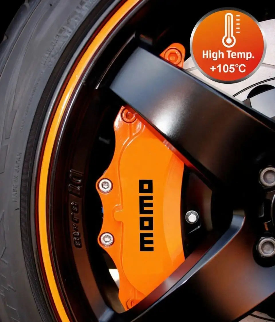 Momo brake caliper stickers, red, 6 pcs., attached to calipers