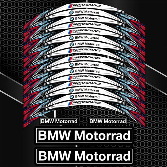 BMW Motorcycle Wheel Stripe Stickers – M Sport Performance Rim Decals
