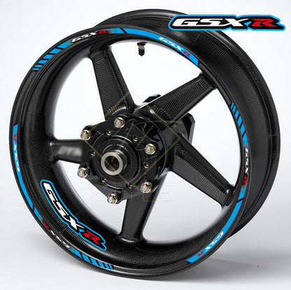 Suzuki GSX-R Blue wheel decals – 16pcs rim stickers set for 17" wheels