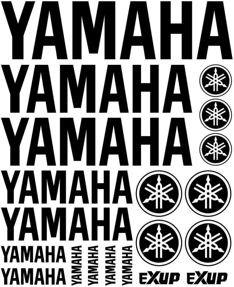 Repetitive display of 'Yamaha' text and logos on a white background