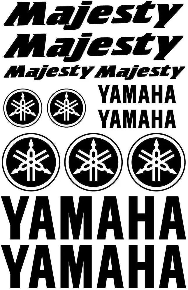 Majesty and Yamaha logos and text on a black background