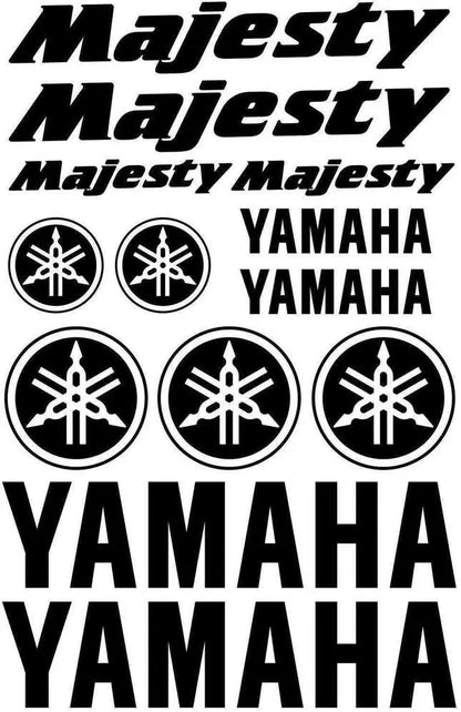 Majesty and Yamaha logos and text on a black background