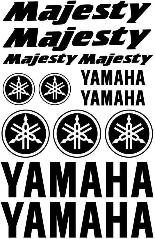 Majesty and Yamaha logos and text on a black background
