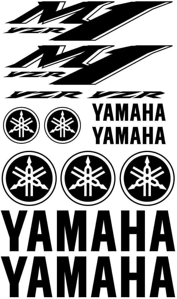 Set of Yamaha logos and branding elements on a white background